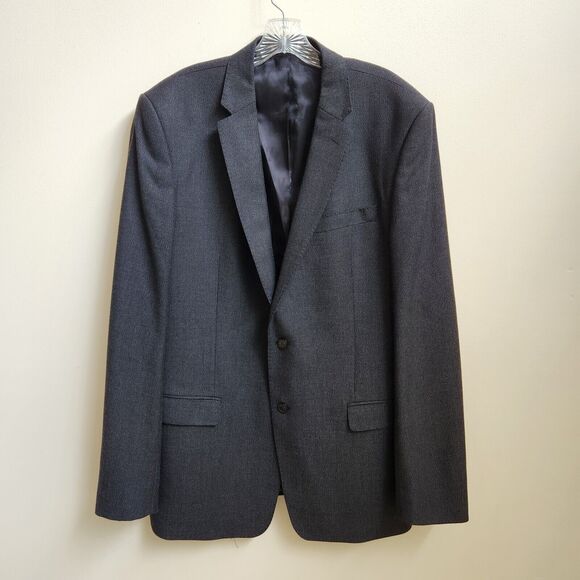 Versace Collection Blazer Mens IT 56 Black Heather Wool Sport Coat Designer Work